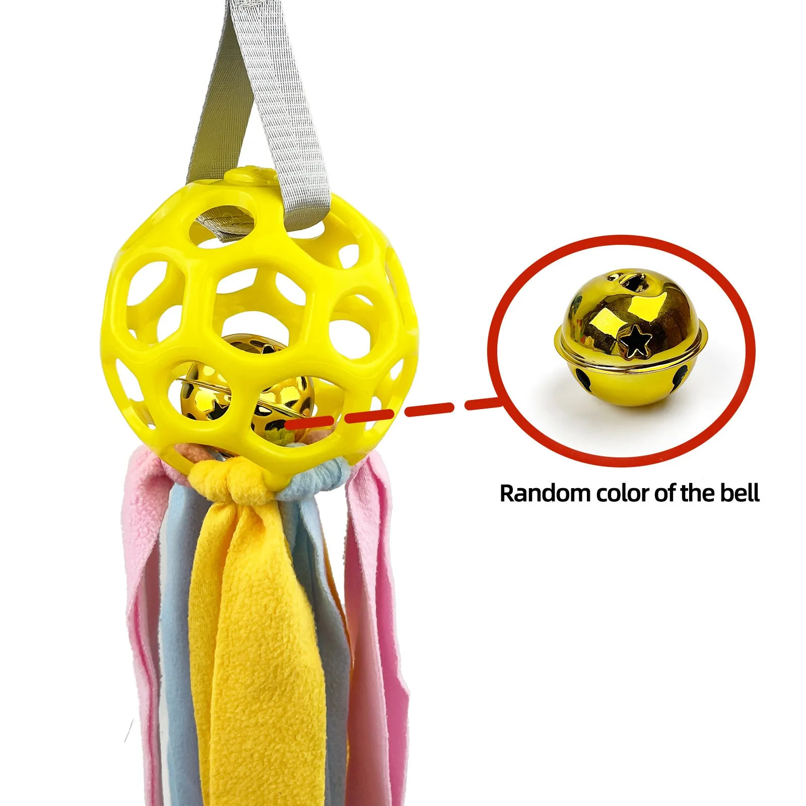 TPR hollow interactive toy ball for pets with bell sound in multiple colours