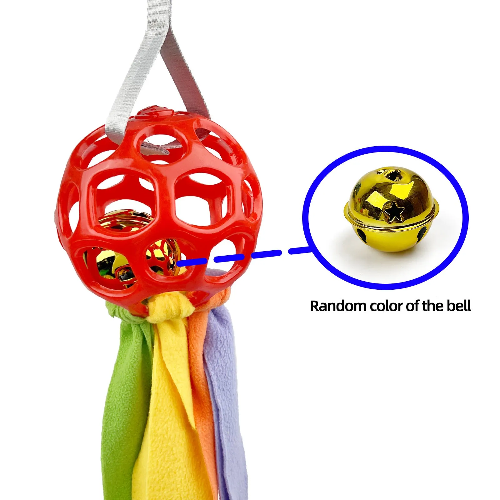 TPR hollow interactive toy ball for pets with bell sound in multiple colours