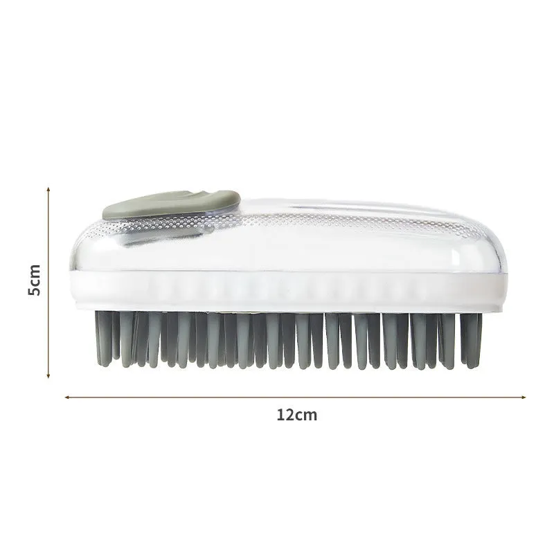 Silicone pet bath brush with flexible bristles for washing cats and dogs in bath