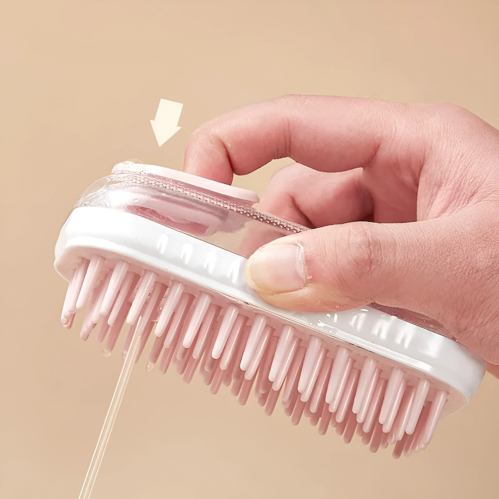 Silicone pet bath brush with flexible bristles for washing cats and dogs in bath