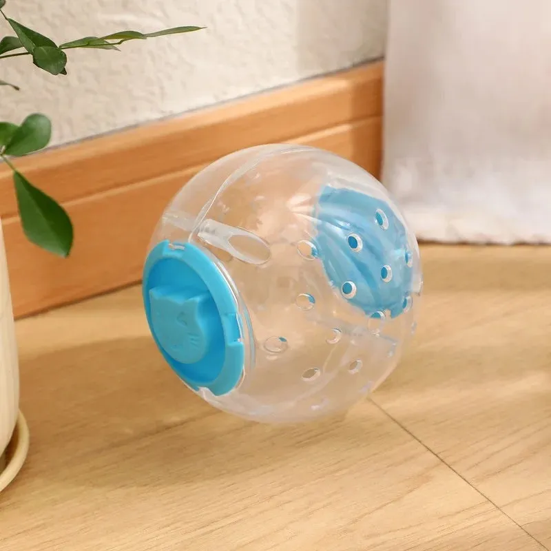 Blue, pink, or white 11.5cm ABS plastic slow feeding ball for dogs and cats with treat dispensing holes