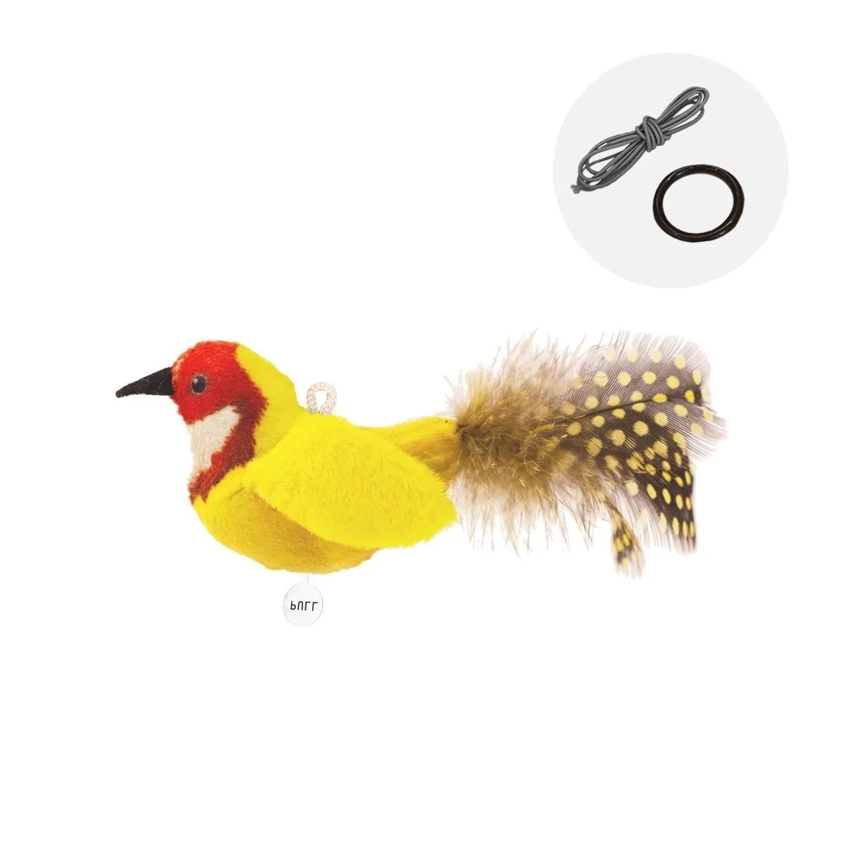 Colourful bird simulation plush cat toy with realistic bird shape for pet play