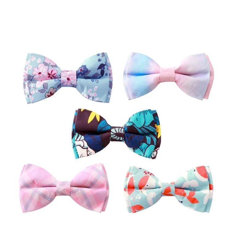 Pet collar with rose gold buckle and decorative bow in multiple colour options