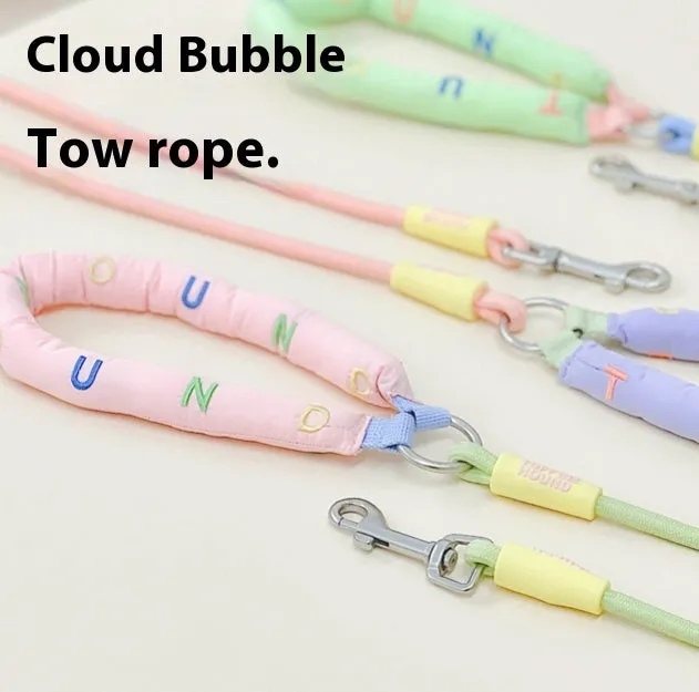 Polyester dog leash with hand-holding rope in one of four colours: green, pink, purple, or raspberry powder.