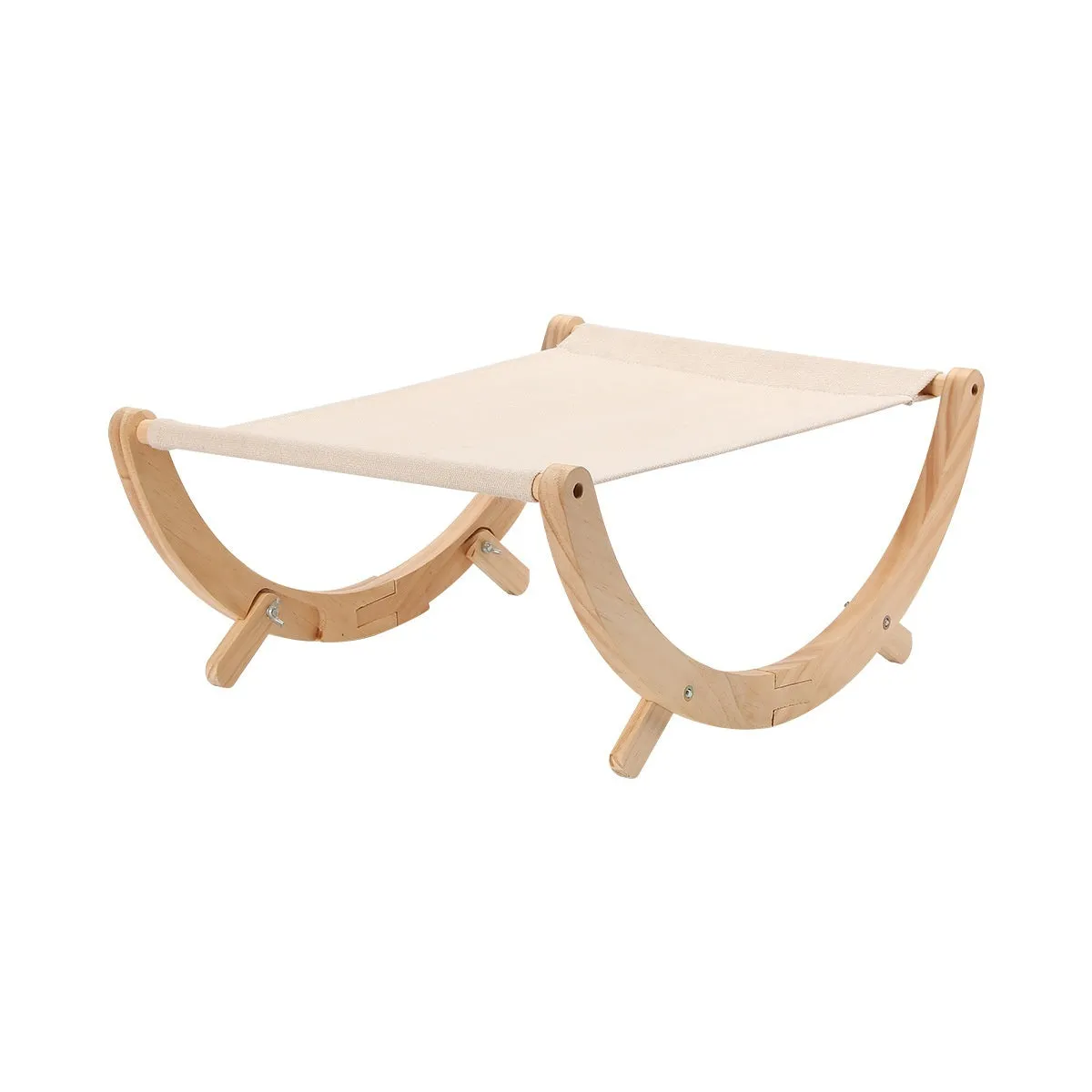 Solid wood frame foldable cat shaker hammock bed measuring 55x41x22cm