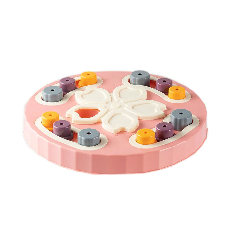 Blue rubberised silicone dog slow feeder puzzle mat with maze-like feeding channels