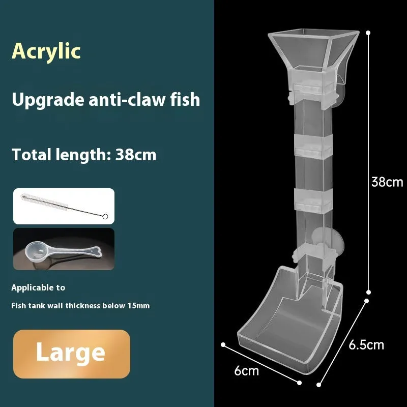 Aquarium fish feeding tube set with cleaning brush and feed spoon in 17cm, 28cm, or 38cm sizes.