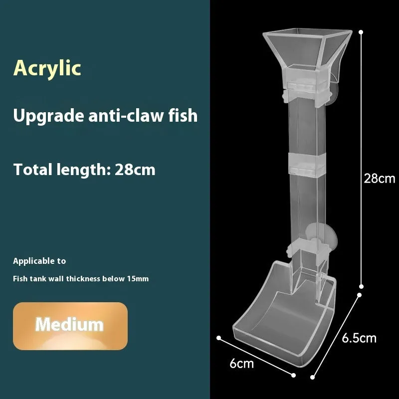 Aquarium fish feeding tube set with cleaning brush and feed spoon in 17cm, 28cm, or 38cm sizes.