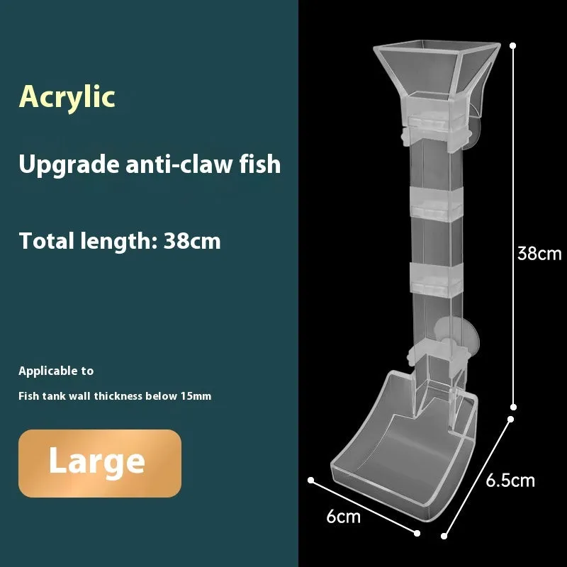 Aquarium fish feeding tube set with cleaning brush and feed spoon in 17cm, 28cm, or 38cm sizes.