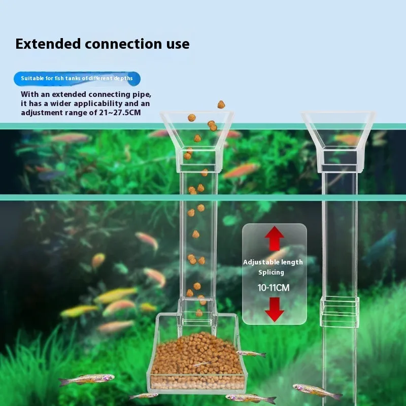 Aquarium fish feeding tube set with cleaning brush and feed spoon in 17cm, 28cm, or 38cm sizes.