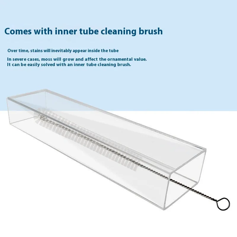 Aquarium fish feeding tube set with cleaning brush and feed spoon in 17cm, 28cm, or 38cm sizes.
