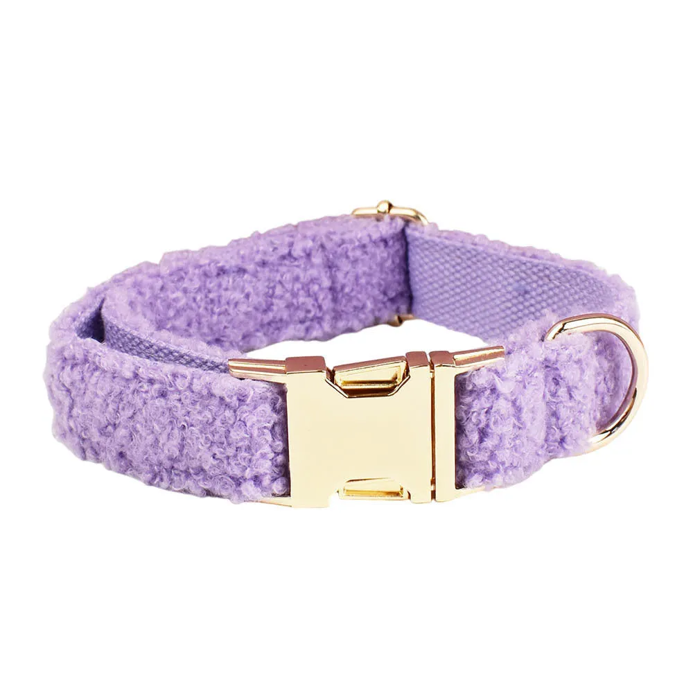 Purple fabric dog collar leash vest bow four-piece set for small dogs