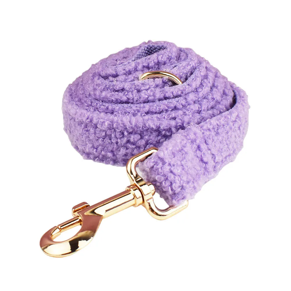 Purple fabric dog collar leash vest bow four-piece set for small dogs