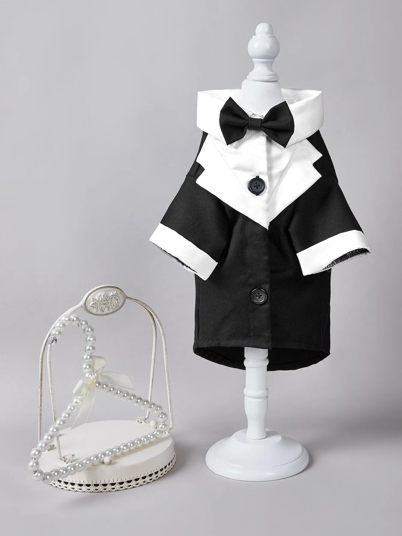 Chinese style four-legged gentleman wedding suit for dogs in polyester fabric