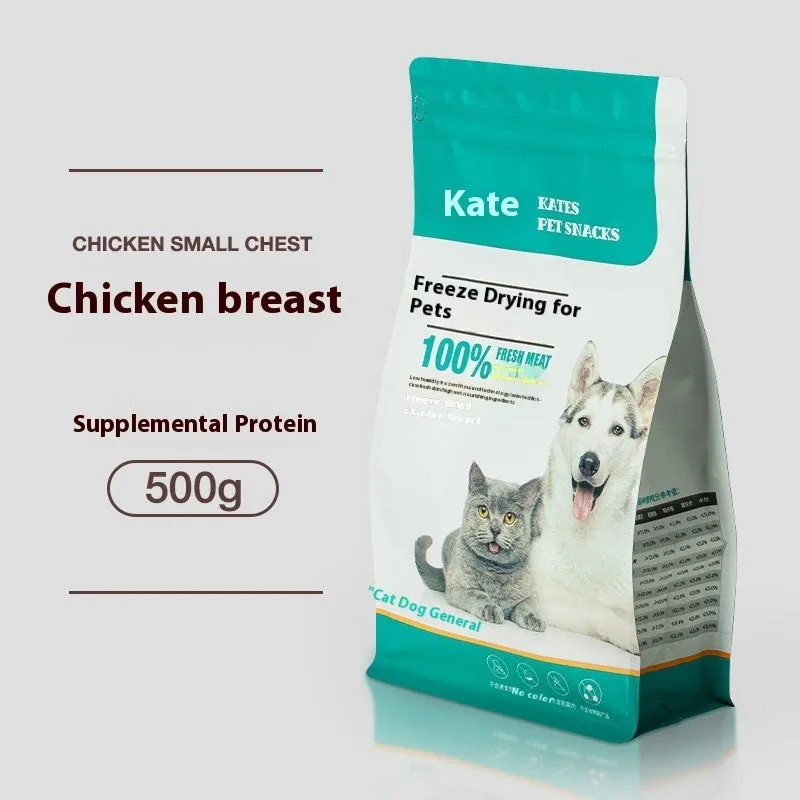 500g chicken freeze-dried cat treats in bag or barrel packaging options