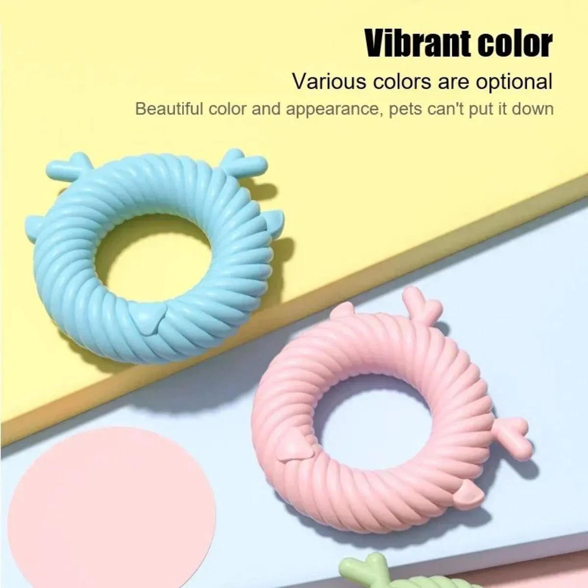 Deer-shaped TPR dog chew toy in light blue with spiral groove design for teeth cleaning.