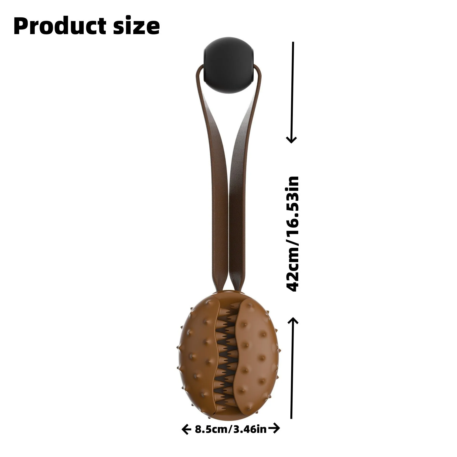 Coffee bean shaped dog chew toy with TPR material, dental balls, and rope knots