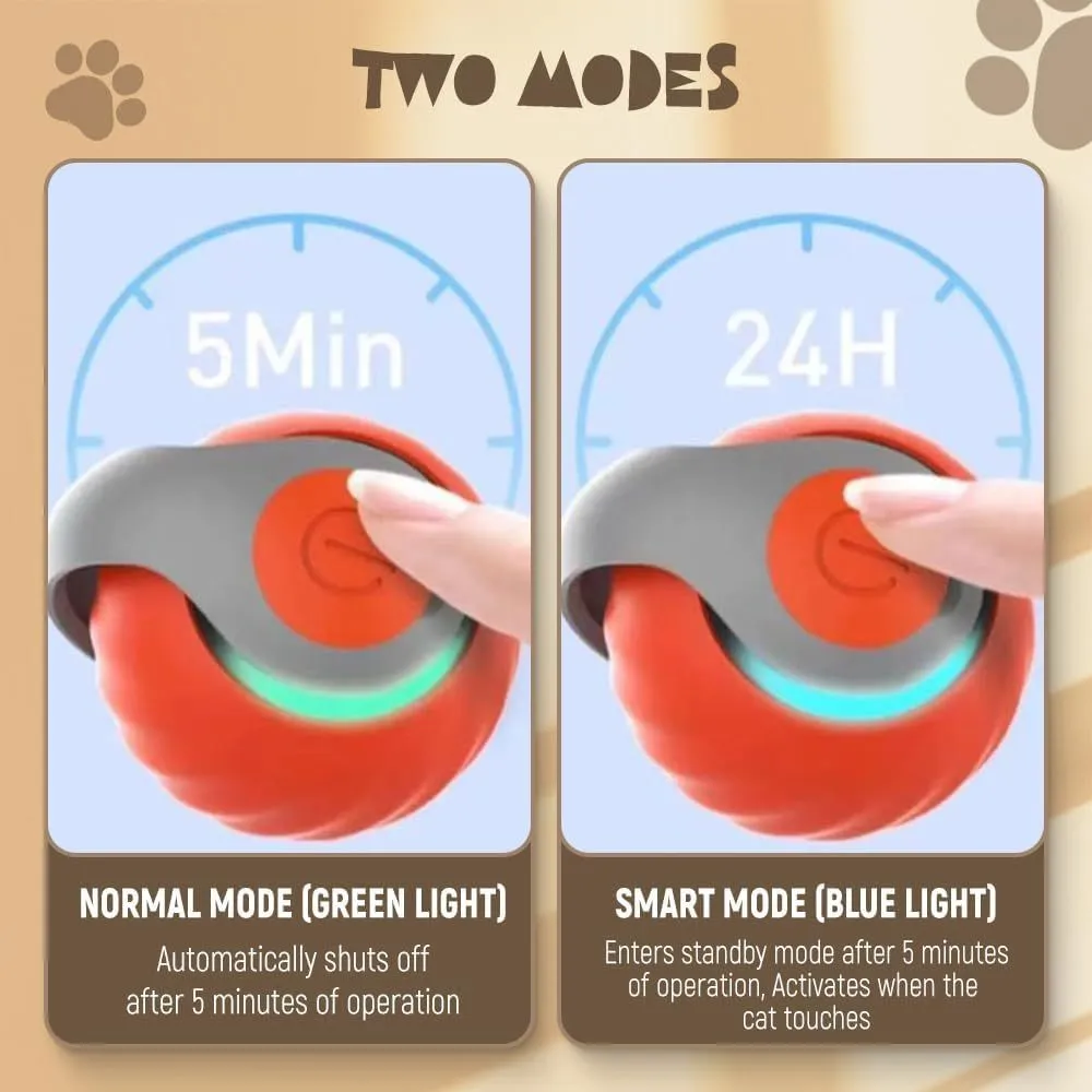 Blue interactive self-moving cat ball toy with rechargeable battery for indoor pets
