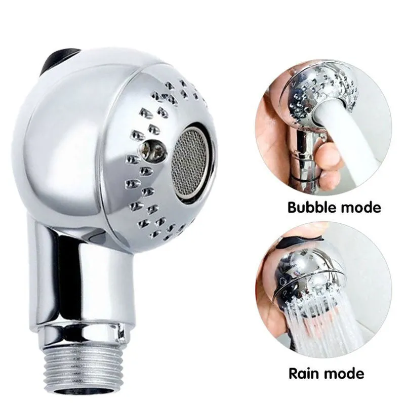 Silver handheld shower head for gentle pet and baby bathing
