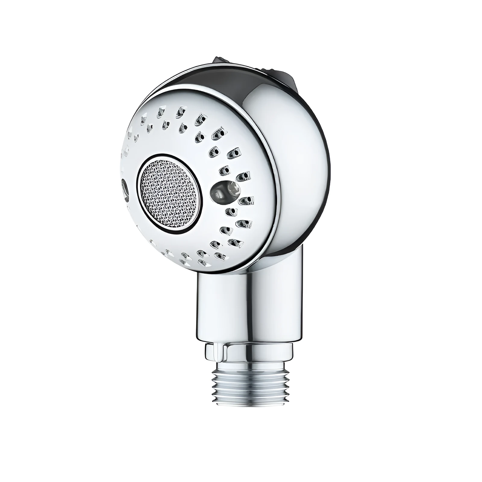 Silver handheld shower head for gentle pet and baby bathing