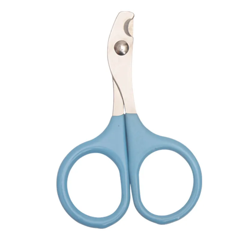 Stainless steel pet nail clippers with coloured plastic and rubber handle for dogs and cats