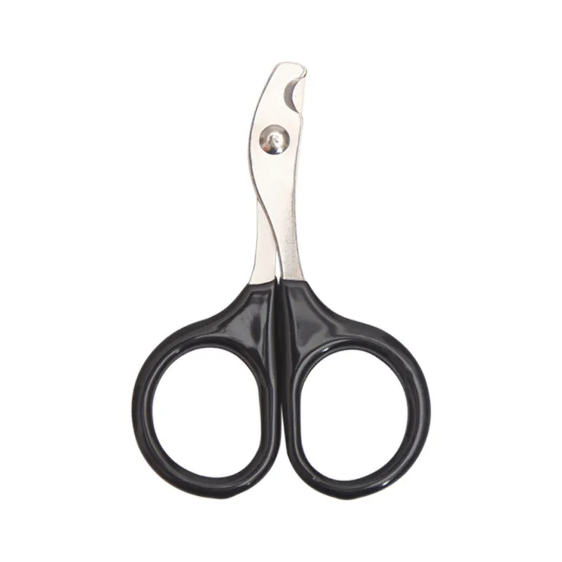 Stainless steel pet nail clippers with coloured plastic and rubber handle for dogs and cats