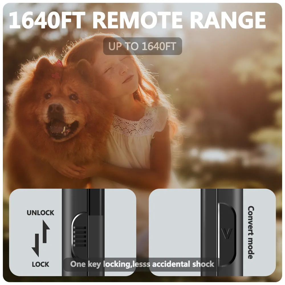Black Bark Stopper dog trainer device with remote control and receiver unit for anti-barking training