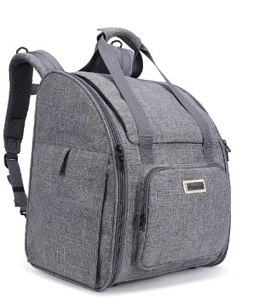 Dark blue red waterproof pet backpack carrier for small dogs or cats, shown with breathable mesh and aluminium buckle.
