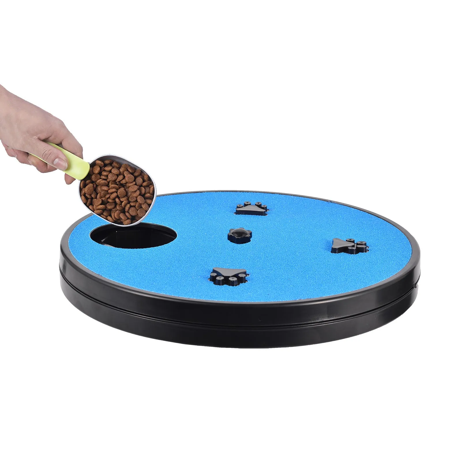 Square dog nail file board with rotating sandpaper top and anti-slip suction cup base