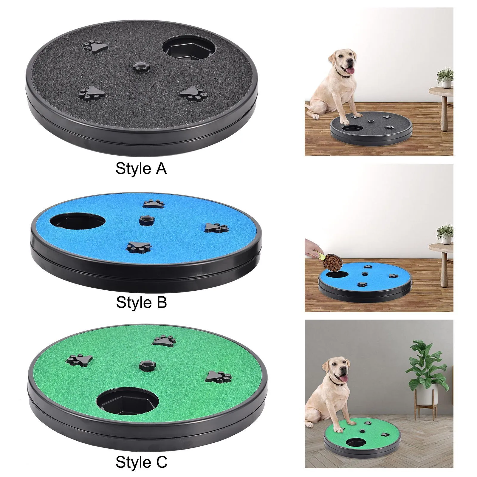 Square dog nail file board with rotating sandpaper top and anti-slip suction cup base