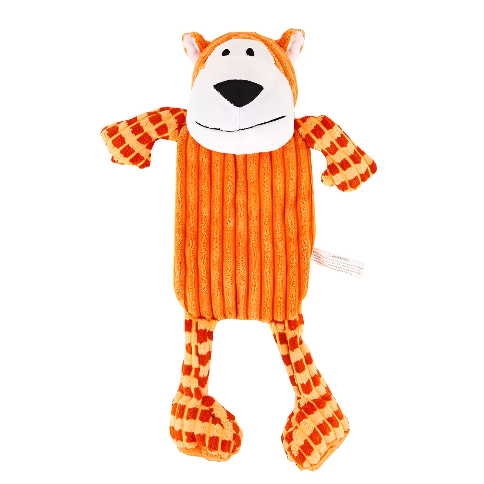 Green and orange Immortal Squeaker plush dog toy for aggressive chewers with internal squeaker