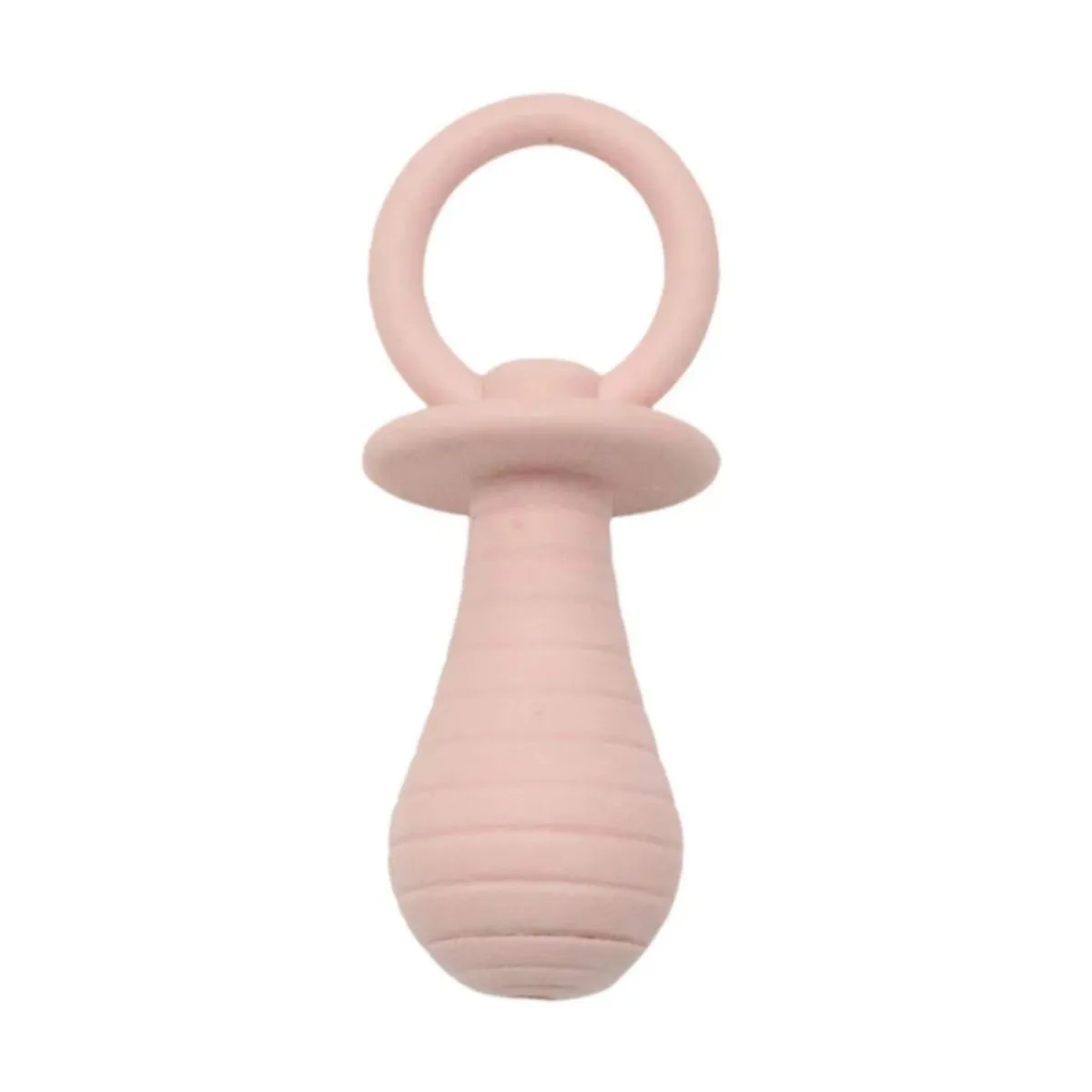Four coloured pet pacifier chew toys with squeaker for puppies and kittens