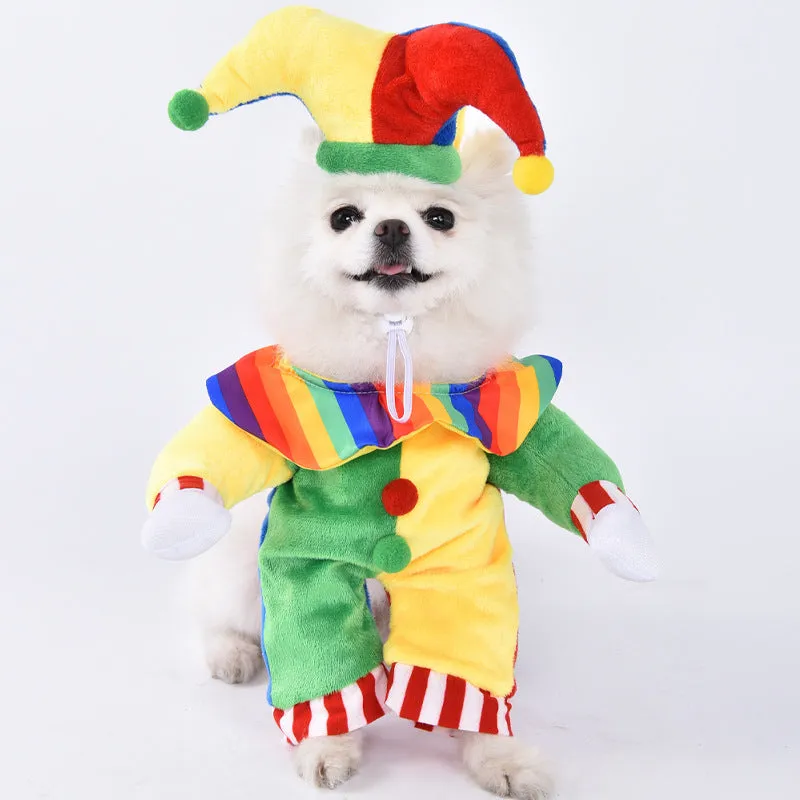 Halloween dog costume outfits including bat suit, devil costume, pumpkin pack and snowman outfit