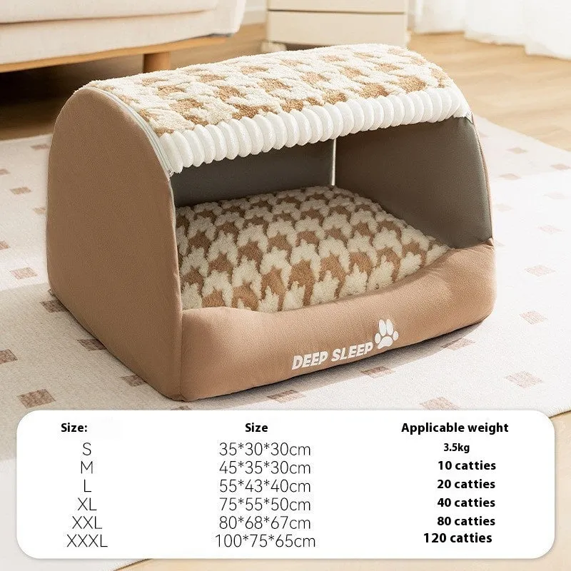 Three-dimensional bear-shaped dog kennel with removable nest in multiple colour options