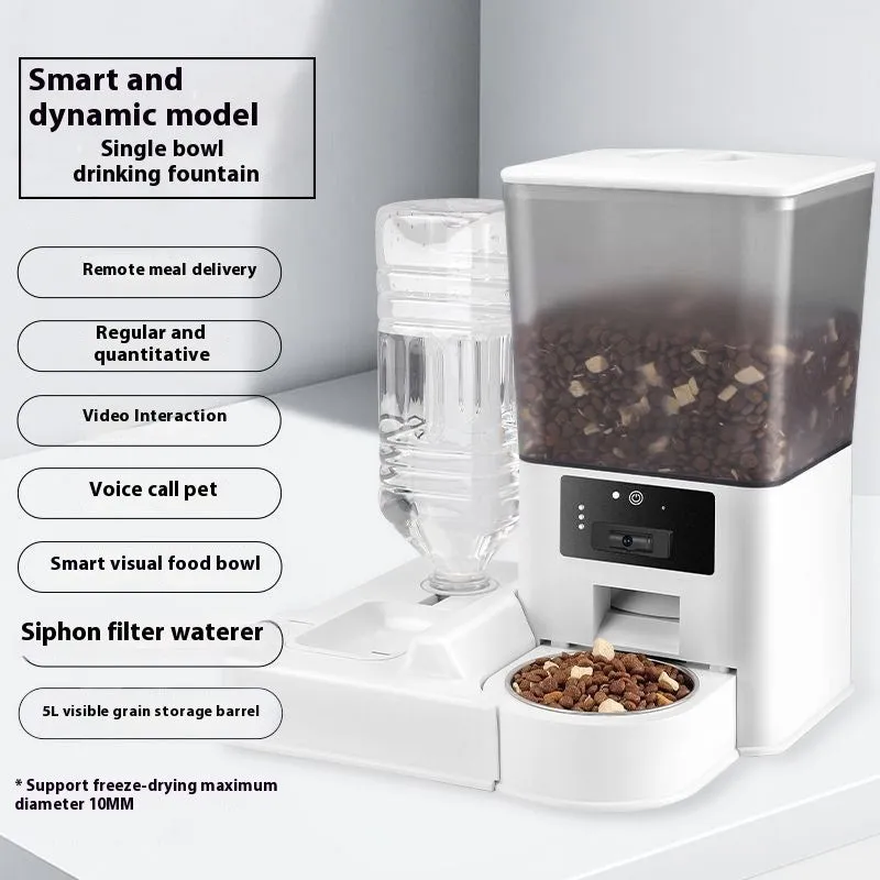 5L smart pet feeder with stainless steel bowl in four model variants for cats and dogs