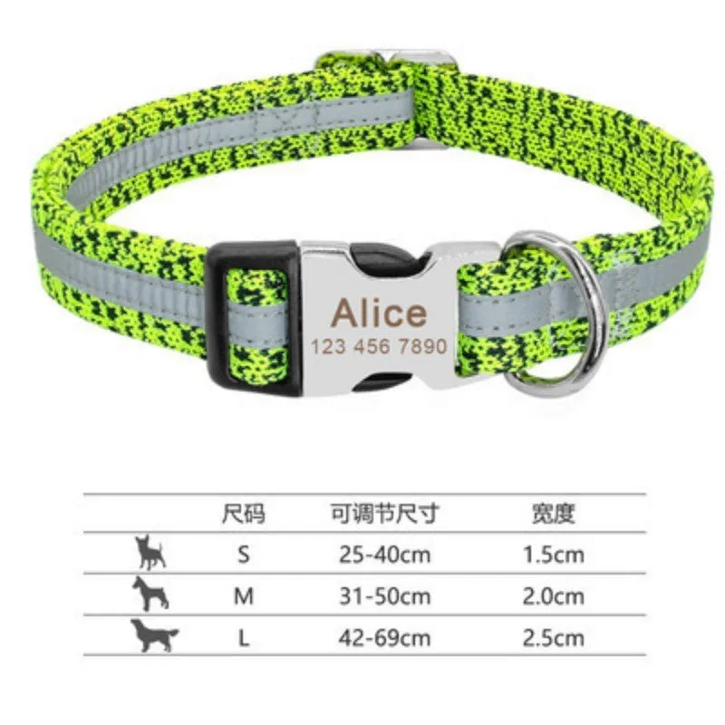 Adjustable dog collar with snap buckle in black, green, and rose red colours.