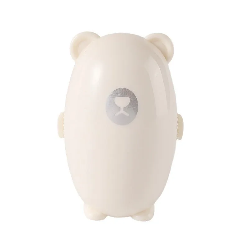White washable lint roller with removable sticky head for removing hair and dust from fabrics.