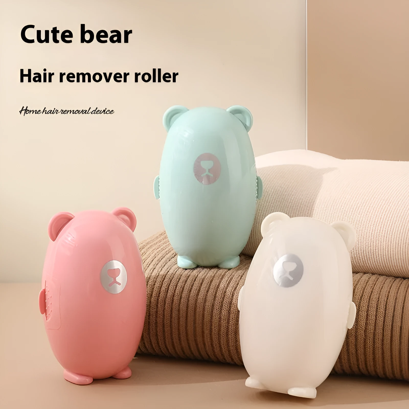 White washable lint roller with removable sticky head for removing hair and dust from fabrics.