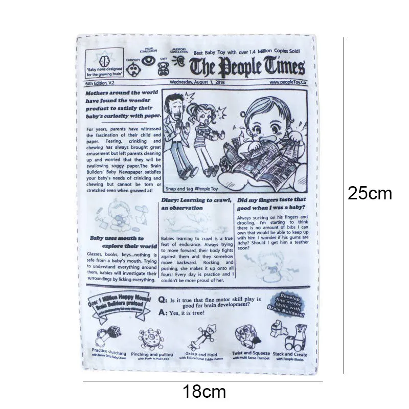 Tearproof dog toy with simulated newspaper design for medium breed chewing
