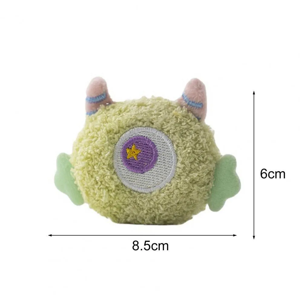 Geek cartoon plush dog squeaky toy with big eyes measuring 8.5cm long