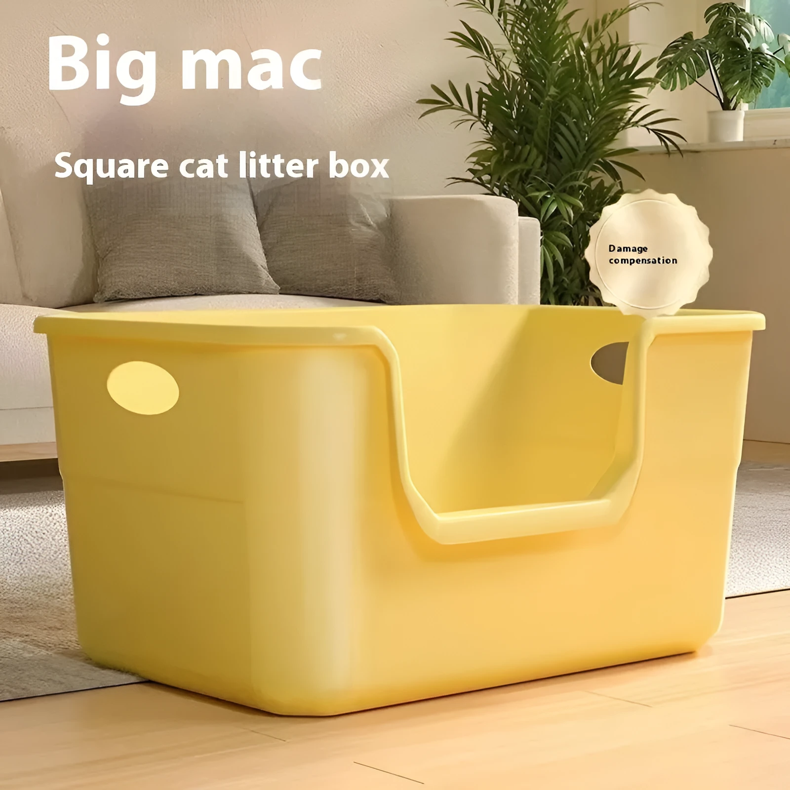 Oversized splash-proof cat litter box in multiple colours with extra large scoop included