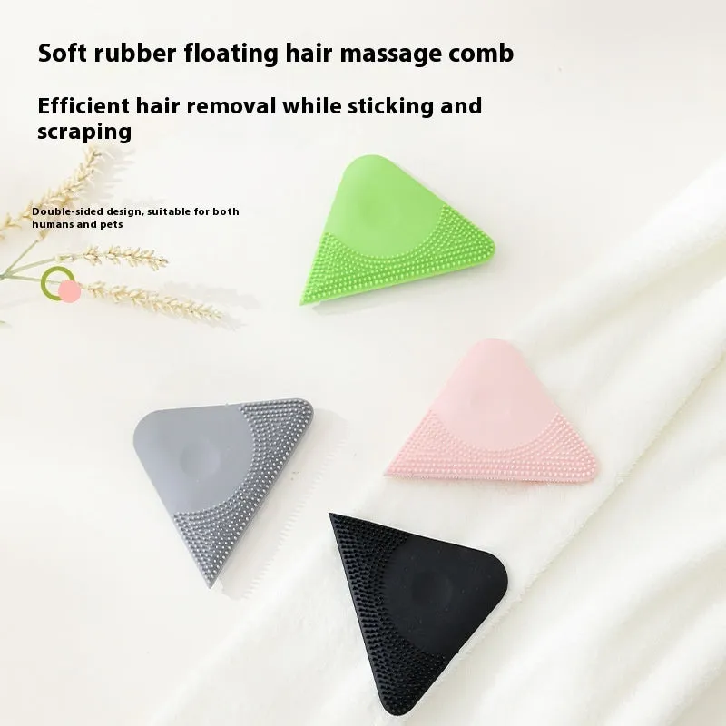 A PTE pet hair scraper brush tool for grooming pets and removing fur from fabrics.