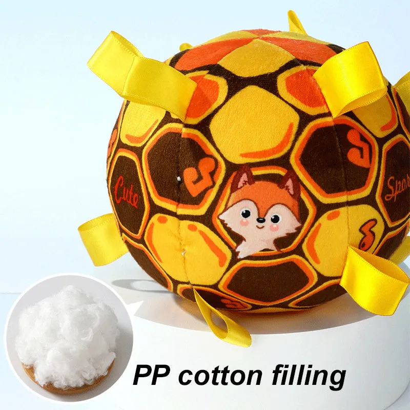15cm plush ball dog toy with bite resistant handle for aggressive chewers