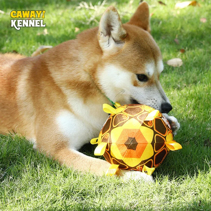 15cm plush ball dog toy with bite resistant handle for aggressive chewers