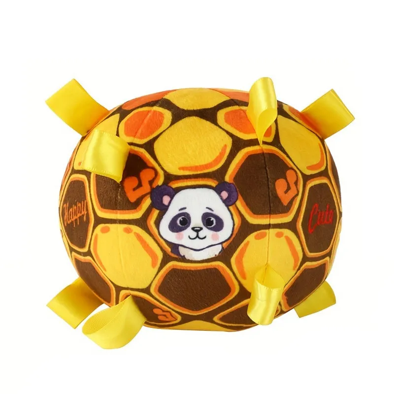 15cm plush ball dog toy with bite resistant handle for aggressive chewers