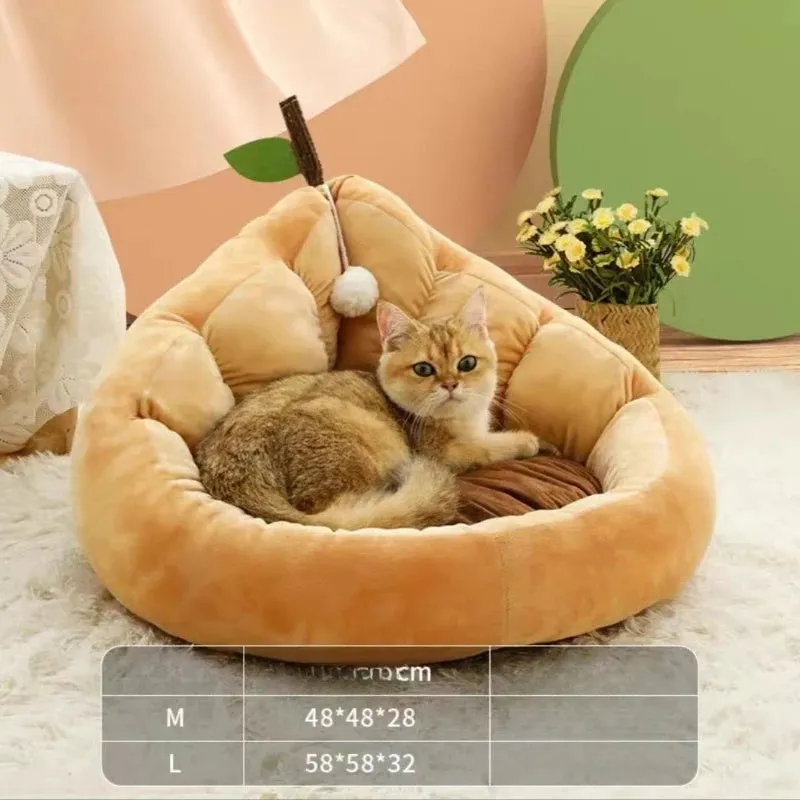 Soft cotton pet bed for cats and dogs in green colour, showing removable cover and padded interior.