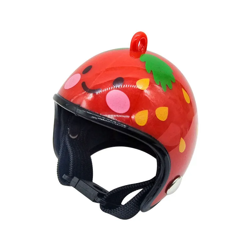 Plastic chicken helmet with colourful designs for poultry costume and photography use