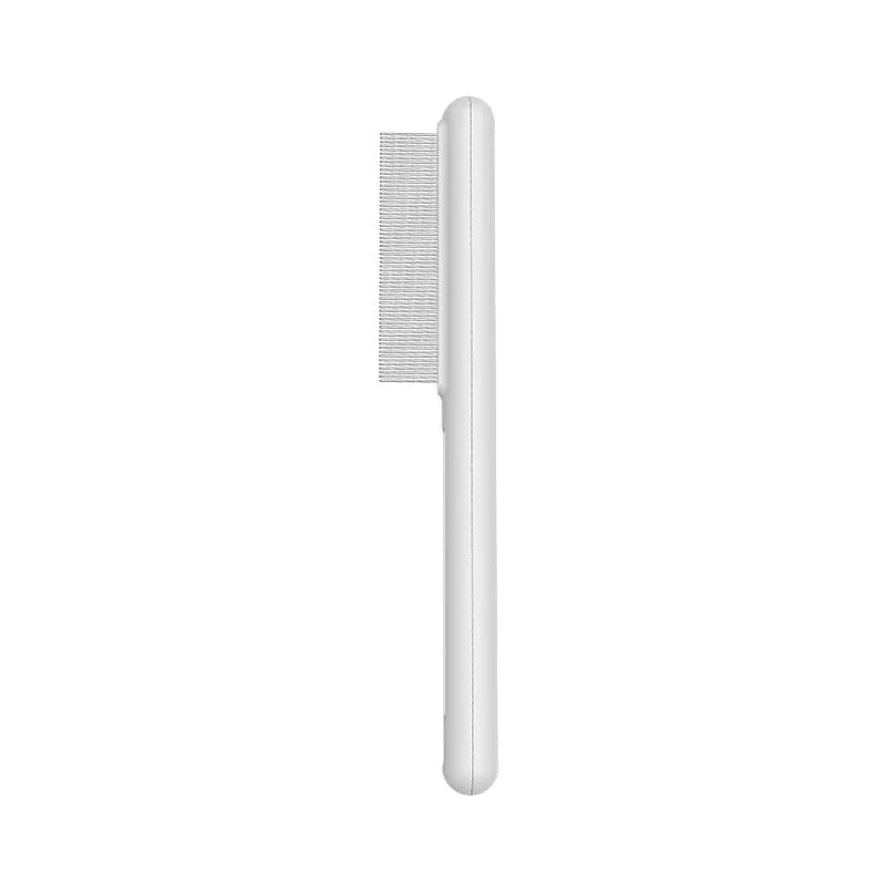 Green and white stainless steel cat combs with rounded teeth for gentle pet grooming