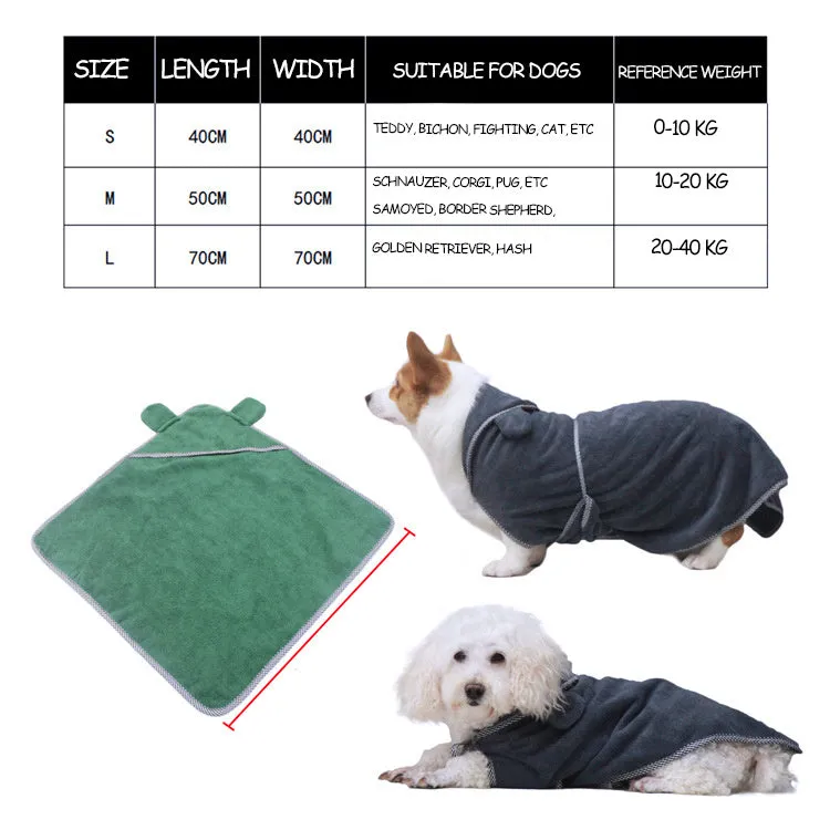 Ultra fine fibre pet drying towel for dogs and cats in grey or green colours