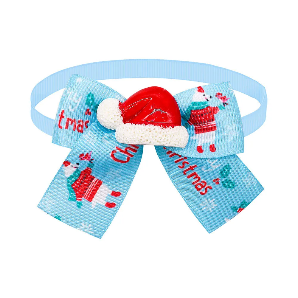 British-style red and green polyester Christmas bow tie accessory for pets, dolls, or tree decoration